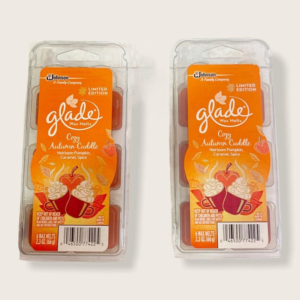 2 PACK Glade Cozy Autumn Cuddle ~ Pumpkin, Caramel